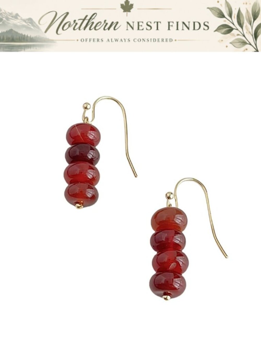 Agate Natural Stone Bead Dangle Drop Earrings for Women Healing Gemstone Crystal